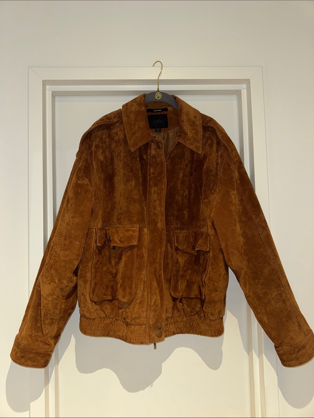 Zara Brown Suede Leather Jacket